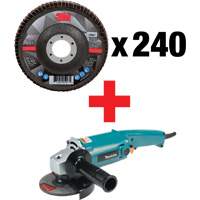 769F Flap Disc & Angle Grinder Kit, 4-1/2" x 7/8", Type 29, 60+ Grit, Ceramic Oxford Builders Supplies Inc