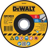 Metal Cut-Off Wheel, 5" x 0.045", 7/8" Arbor, Aluminum Oxide, Type 1 Oxford Builders Supplies Inc