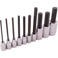 SAE Hex Head Socket Set, Hex, 1/2"/3/8" Drive, 10 Pcs Oxford Builders Supplies Inc