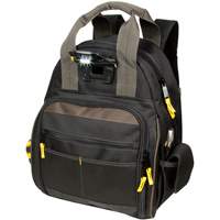 Sacs &agrave; dos pour outils Techgear &agrave; 53 pochettes, 16" lo x 13-1/4" la, Noir, Polyester Oxford Builders Supplies Inc