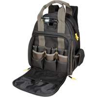 Sacs &agrave; dos pour outils Techgear &agrave; 53 pochettes, 16" lo x 13-1/4" la, Noir, Polyester Oxford Builders Supplies Inc
