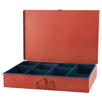 Coffre avec 12 compartiments ajustables, 12" P x 18" la x 3" h, Rouge Oxford Builders Supplies Inc