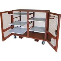 Mobile Mesh Cabinet, Steel, 49 Cubic Feet, Red Oxford Builders Supplies Inc