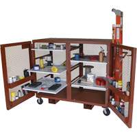 Mobile Mesh Cabinet, Steel, 49 Cubic Feet, Red Oxford Builders Supplies Inc