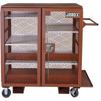 Mobile Mesh Cabinet, Steel, 37 Cubic Feet, Red Oxford Builders Supplies Inc