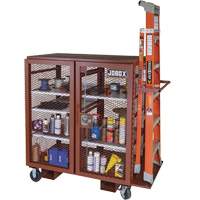 Mobile Mesh Cabinet, Steel, 37 Cubic Feet, Red Oxford Builders Supplies Inc