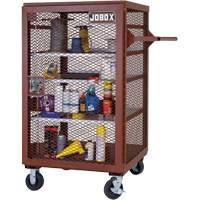 Mobile Mesh Cabinet, Steel, 22 Cubic Feet, Red Oxford Builders Supplies Inc