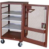 Mobile Mesh Cabinet, Steel, 22 Cubic Feet, Red Oxford Builders Supplies Inc