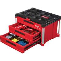 Boîte &agrave; outils avec 3 tiroirs Packout, 16-1/3" x 14-1/3" x 22-1/5", Noir/Rouge Oxford Builders Supplies Inc