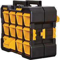 Flip-Bin Organizer, 3-7/8" W x 17-3/4" D x 13-7/8" H, Black/Yellow Oxford Builders Supplies Inc