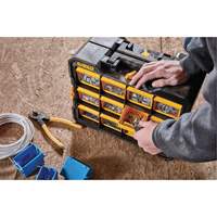 Flip-Bin Organizer, 3-7/8" W x 17-3/4" D x 13-7/8" H, Black/Yellow Oxford Builders Supplies Inc