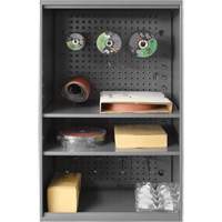 Abrasive Storage Cabinet with Pegboard, Steel, 19-7/8" x 14-1/4" x 32-3/4", Grey Oxford Builders Supplies Inc