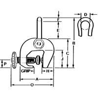 Serre-plaque de type SAC, 12 000 lb (6 tonnes), Ouverture de la m&acirc;choire de 0" - 3" Oxford Builders Supplies Inc