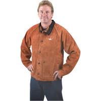 Welding Jacket, Leather, 4X-Large, Lava Brown Oxford Builders Supplies Inc