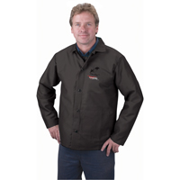 Flame Retardant Jacket, Cotton, 4X-Large, Black Oxford Builders Supplies Inc