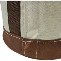 Leather-Bottom Bucket, 17" H, Canvas, White Oxford Builders Supplies Inc
