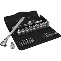 Zyklop Metric Metal Ratchet with Switch Lever Set, 29 Pcs, 1/2" Drive Size Oxford Builders Supplies Inc