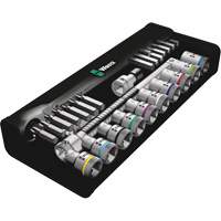 Zyklop Metric Metal Ratchet with Switch Lever Set, 29 Pcs, 1/2" Drive Size Oxford Builders Supplies Inc