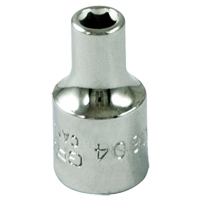 Socket, 4 mm, 1/4" Drive, 6 Points Oxford Builders Supplies Inc