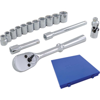 Socket & Attachment Set, 15 Pcs, 3/8" Drive Size Oxford Builders Supplies Inc