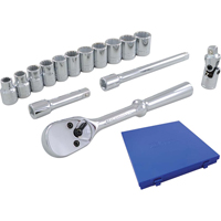 Socket & Attachment Set, 15 Pcs, 3/8" Drive Size Oxford Builders Supplies Inc