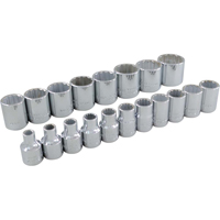 Socket Set, 19 Pcs, 3/8" Drive Size Oxford Builders Supplies Inc