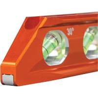 Torpedo Billet Level, 8" L, Aluminum, 4 Vials, Magnetic Oxford Builders Supplies Inc