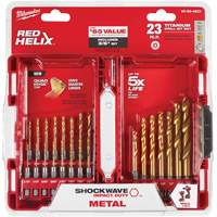 Shockwave Impact Duty Drill Bit Set, 23 Pieces, Titanium Oxford Builders Supplies Inc