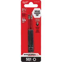 Shockwave Impact Duty Screwdriver Bit, Square, #1 Tip, 1/4" Drive Size, 3-1/2" Length Oxford Builders Supplies Inc