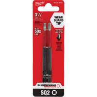 Shockwave Impact Duty Screwdriver Bit, Square, #2 Tip, 1/4" Drive Size, 3-1/2" Length Oxford Builders Supplies Inc