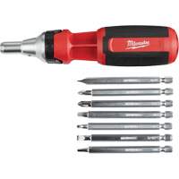 9-in-1 Square Drive Ratcheting Multi-bit Driver, 9-1/10" L, Cushion Grip Handle Oxford Builders Supplies Inc