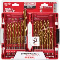 Shockwave Red Helix Drill Bit Set, 29 Pieces, Titanium Oxford Builders Supplies Inc
