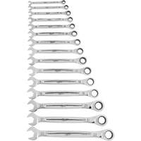 Jeu de cl&eacute;s &agrave; cliquet, Combinaison, 15 morceaux, M&eacute;trique Oxford Builders Supplies Inc