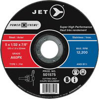 Meule &agrave; tronçonner Power-Xtreme A60PX, 5" x 1/32", Arbre de 7/8", Type 1, 12 200 Tr/min Oxford Builders Supplies Inc
