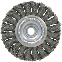 3K114 Unthreaded Knot Twisted Wire Wheel, 3-1/4" Dia., 0.014" Fill, 3/8"-1/2 Arbor Oxford Builders Supplies Inc