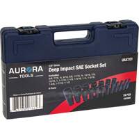 SAE Socket Set, 19 Pcs, Impact, 1/2" Drive Size, Deep Oxford Builders Supplies Inc