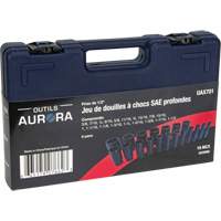 SAE Socket Set, 19 Pcs, Impact, 1/2" Drive Size, Deep Oxford Builders Supplies Inc