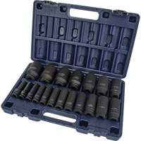 SAE Socket Set, 19 Pcs, Impact, 1/2" Drive Size, Deep Oxford Builders Supplies Inc
