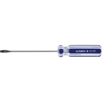Blue Transparent Striped Slotted Screwdriver, 1/8" Tip, Round, Plastic Handle Oxford Builders Supplies Inc