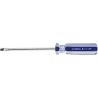 Blue Transparent Striped Slotted Screwdriver, 3/16" Tip, Round, Plastic Handle Oxford Builders Supplies Inc