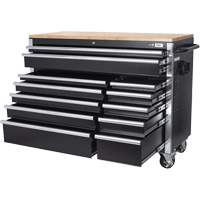 HDRC5212 HD Series Roller Cabinet, 12 Drawers, 51-1/4" W x 21" D x 40-3/10" H, Black Oxford Builders Supplies Inc