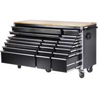 HDRC7220 HD Series Roller Cabinet, 20 Drawers, 72" W x 24" D x 42-3/10" H, Black Oxford Builders Supplies Inc