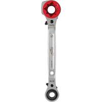 Lineman's 5-in-1 Ratcheting Wrench with Milled Strike Face, 3/4"/1"/1-1/8" Drive, Ergonomic Handle Oxford Builders Supplies Inc