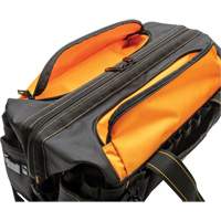 Sac &agrave; outils de 20" pour les professionnels, Nylon, 33 pochettes, Noir/Orange Oxford Builders Supplies Inc