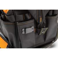 Sac &agrave; outils de 20" pour les professionnels, Nylon, 33 pochettes, Noir/Orange Oxford Builders Supplies Inc
