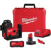 M12 Green 360° 3-Plane Laser with Automatic Alignment & Receiver Oxford Builders Supplies Inc