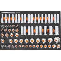 Jeu d'outils m&eacute;triques pour m&eacute;canicien MEGAMOD dans des plateaux en mousse modulaire avec armoire roulante &agrave; outils, 358 morcea Oxford Builders Supplies Inc