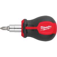 6-in-1 Stubby Multi-Bit Screwdriver, 3" L, Cushion Grip Handle Oxford Builders Supplies Inc