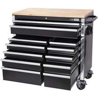 HDRC4112 HD Series Roller Cabinet, 12 Drawers, 41" W x 21" D x 40-3/10" H, Black Oxford Builders Supplies Inc