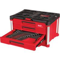 Ensemble de 60 cl&eacute;s mixtes m&eacute;triques et SAE avec boîte &agrave; outils PACKOUT &agrave; 4 tiroirs, 16-3/10" x 22-1/5" x 14-3/10", Noir/Rouge Oxford Builders Supplies Inc